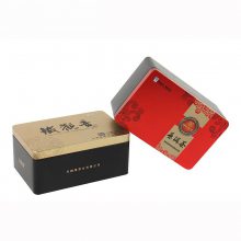 方形白茶铁盒 品牌定做马口铁双层内塞盖茶叶盒