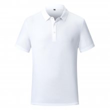 8100#丝光珍珠棉纯色翻领夏季短袖工作服有领T恤定制印字刺绣