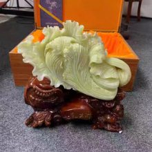 焕环祥玉白菜摆件周年纪念玉石中式客厅装饰乔迁新居开业礼品