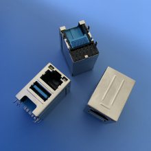 RJ45网口+USB3.0连体插座 网络接口+USB插座 8P8C+AF9P 二合一插座带LED灯