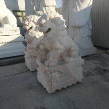 ***湖南汉白玉狮子 大门口摆件狮子 传统中式石雕狮子