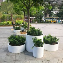 市政户外景观花箱/花盆供应厂家-街道/商场不锈钢护栏花架设计厂家