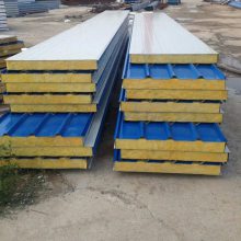 100mm厚岩棉夹芯板加工厂 手工净化板 聚氨酯屋面板厂