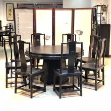 家具红木餐桌 印尼黑酸枝餐厅饭桌 黑檀小户型轻奢简约圆桌子