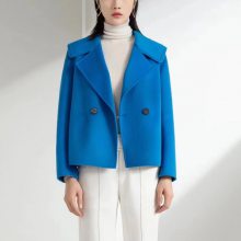 欧美风时髦外套 柏维娅双面羊毛大衣 小个子宽松呢上衣 品牌工厂尾货 折扣店货源