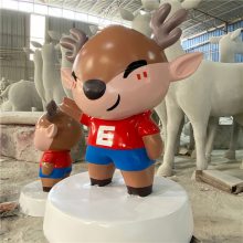 玻璃钢卡通雕塑厂家 卡通小牛雕塑 珠海游乐场主题雕塑摆件