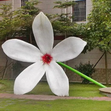 园林景观花朵雕塑景区仿真白花造型玻璃钢白兰花雕塑