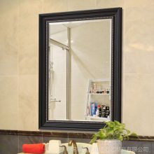 厂家批发定制欧式玻璃镜框 黑色 复古浴室镜 酒店洗手间卫浴挂镜 镜子