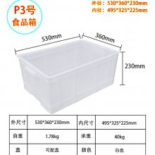 供应瞻诺P3号食品箱530×360×230 带盖馒头周转箱 餐具箱子