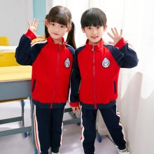 春秋套装幼儿园园服 小学生班服校服 纯棉运动风长袖棒球服定做