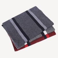 羊毛男士围巾爸爸秋冬天爷爷中老年人围脖加厚保暖老人围巾男冬季