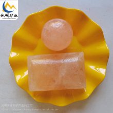 诚明矿产 会馆汗蒸房3-5mm粉色盐沙 装饰装修用 玫瑰色盐块