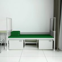 内务单层床铁甲高低床消防单人床 方管床(含床下柜)