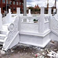 石雕栏板栏杆厂家 汉白玉升旗台围栏 河道石护栏