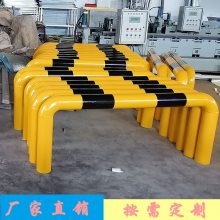 加油站114管防撞护栏杆 黄黑M型围栏杆 防止碰撞U型挡车杆
