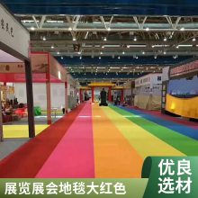 展会展览地毯一次性红毯地垫 阻燃防滑地毯 提花拉绒条纹 免费寄样