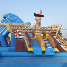 大型移动水上乐园闯关移动支架水池儿童游乐充气玩具滑梯
