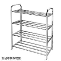 不锈钢鞋架加厚固多层易组合四五层家用宿舍鞋柜靴架不晃好鞋架