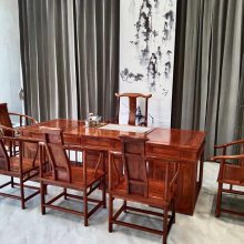 中国风红木家具正宗刺猬紫檀新古典茶桌6件套款式 名琢世家