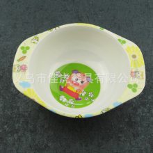 仿瓷密胺餐具碗塑料儿童双耳卡通碗礼品赠送碗一元二元批发