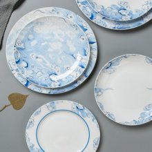 釉中彩碗碟套装 家用欧式餐具 简约北欧碗盘套装 外贸出口餐具
