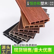 立体压花塑木实心地板3D压纹木塑圆孔地板立体花纹方孔塑木地板