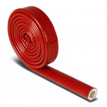 不锈钢编制软管铠装液压管橘红色耐高温硅橡胶树脂玻纤剖分式耐火管