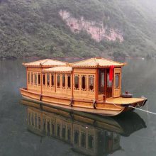 武汉双层画舫木船定做|双层木船那里有|水上餐饮娱乐休闲船