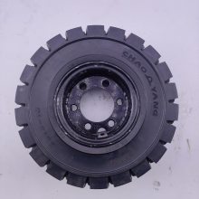 叉车黑色实心轮胎总成带两片式轮辋杭叉3T电动叉车CPCD30前轮23*9-10