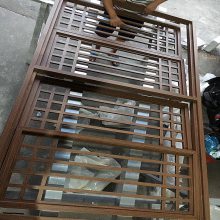 广州广场装饰方管焊接铝窗花 木纹铝窗花定制