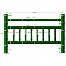 水泥仿竹子護欄混凝土竹節欄杆綠色新農村河道戶外圍欄