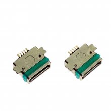 方口micro防水USB母座 安卓5PIN立式插板防水母头 高6.0mm IP67级