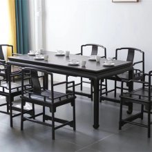 红木家具黑酸枝紫光檀餐桌原木色长方形实木西餐桌新中式餐桌椅组合