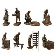 玻璃钢制茶人物雕塑仿铜制茶八件套流程茶文化茶楼园摆件