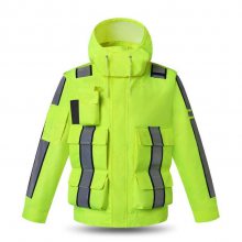 牛津布反光雨衣防風(fēng)外套 環(huán)衛(wèi)巡邏道路安全熒光衣LXLXXL