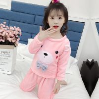兒童睡衣2018秋冬新款法蘭絨女童睡衣中大童加厚家居服一件代發(fā)潮