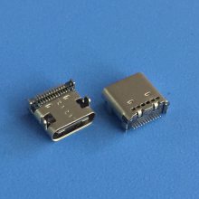 24P板上双贴母座 TYPE C 插板四脚双排贴片母座 L=7.9mm 板上双贴插座 24PIN