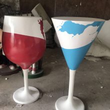 酒吧门口玻璃钢高脚杯雕塑红酒杯果汁杯定制摆件定制