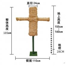 稻草人人形靶 模拟训练靶刺杀假人桩 木人桩（地埋式）刺杀稻草人