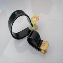 汽车制造配线Q686单管夹片R型背胶浸塑双管夹 Φ32蘸塑固定式卡箍