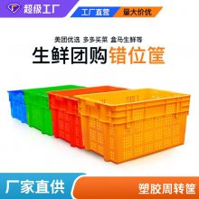 食品生鲜冷链冻库周转塑料周转筐 德鑫镂空透气可堆叠多功能胶箱
