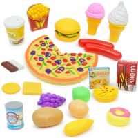 跨境*** 儿童过家家厨房玩具 仿真披萨食物 快餐店模型玩具套装
