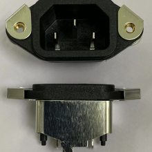 貝爾佳BEJ品字形電源插座帶屏蔽罩馬口鐵ST-A01-002LB-01A+M23A