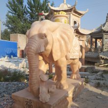 吉祥如意石雕大象 汉白玉石雕动物 石雕小象