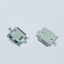 MicroUSB5P沉板1.0母座 两脚插板DIP 迈克5P贴片母头 卷边 有导位