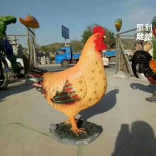水景公鸡雕塑 铁艺公鸡的雕塑厂家 拉丝风格
