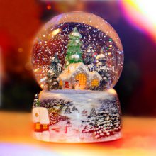 圣诞飘雪水球 圣诞节曰礼品 代加工定制罐装封装圣诞水晶球