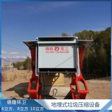 8T地埋式水平压缩设备 水平式垃圾中转站 碳钢材质 德隆重工