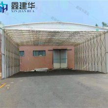 天津宾海区电动伸缩雨棚用什么材料好，户外工厂仓储雨棚厂家
