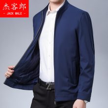 杰客郎男装立领中老年男士夹克外套爸爸装商务休闲